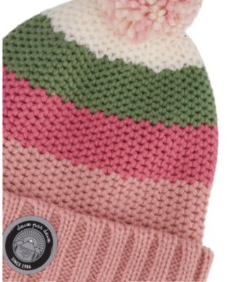 Girls' Lined Knit Pompom Hat Stripes - Baby, Little Kid, Big Kid