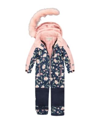 Girls' One-Piece Flower Play Snowsuit - Little Kid