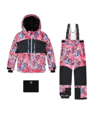 Deux par Girls' Two-Piece Leopard and Zebra Teknik Snowsuit - Big Kid