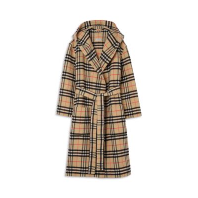 Merino Wool &amp; Cashmere Check Robe