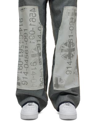 Wide Leg Columbus Number Graphic Jeans