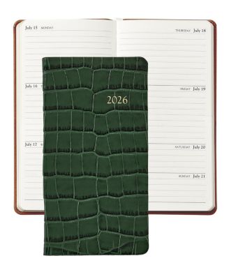  2026 Embossed Croc Leather Pocket Datebook