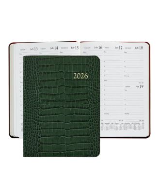  2026 Embossed Croc Leather Desk Diary