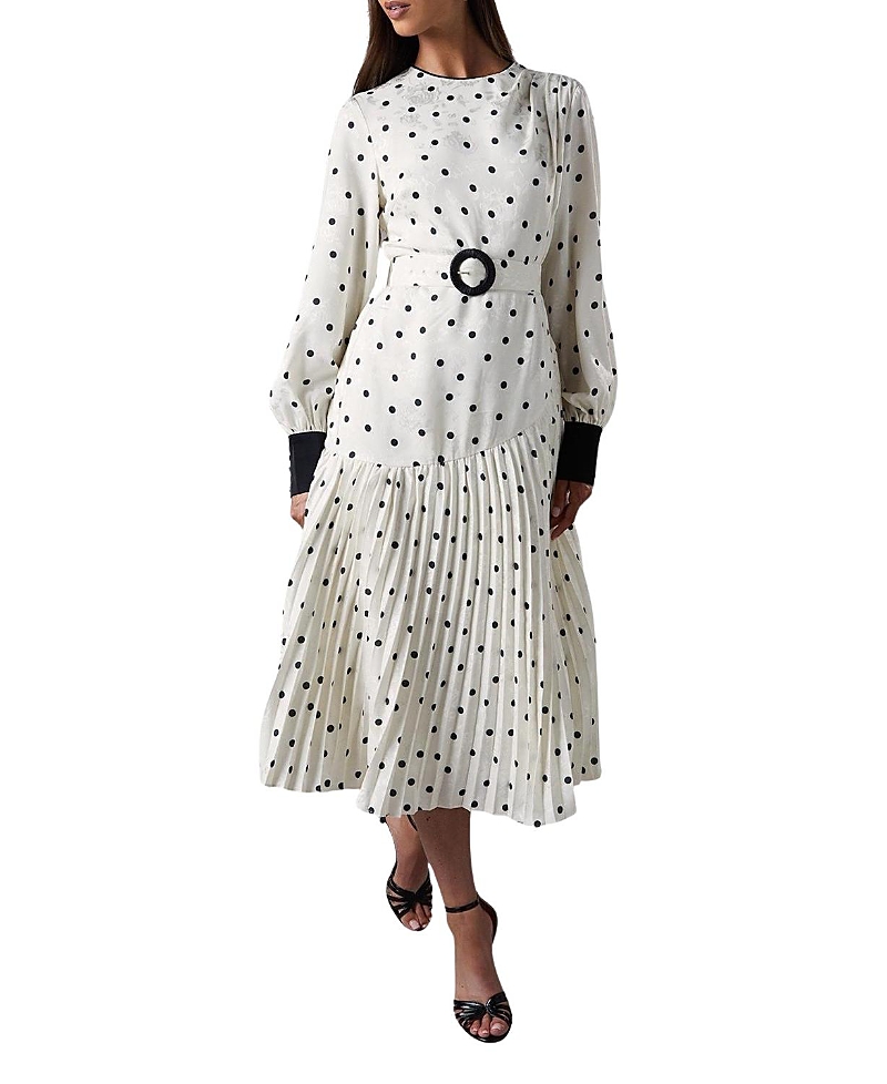 Coast Long Sleeve Pleated Midi Dress