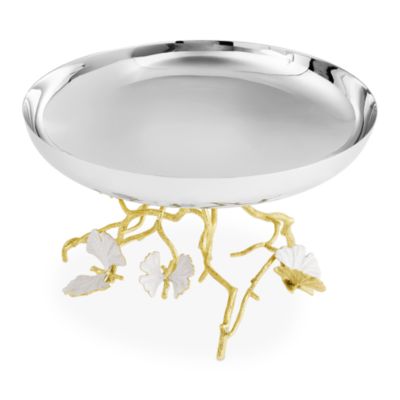 Butterfly Gingko Gold Tone Fruit Bowl