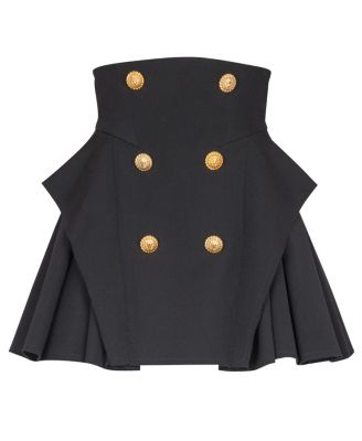 High-Waisted Grain De Poudre Skirt