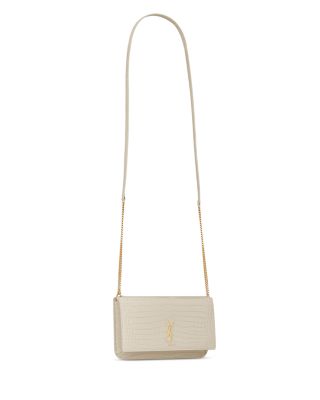 Cassandre Phone Holder in Shiny Crocodile-Embossed Leather