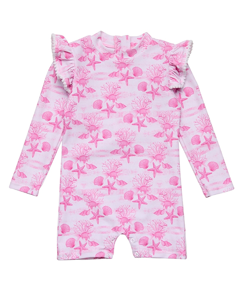 Snapper Rock Girls' Pink Lagoon Ls Sunsuit - Baby