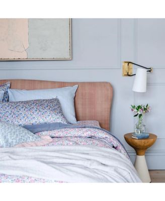 Liberty Fabric Betsy Lavender Blue Print Flat Top Sheet, Queen