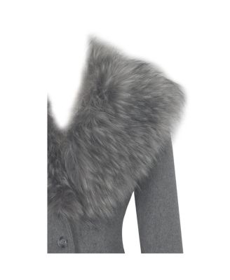  Faye Wool Blend Coat with Removable Faux Fur Collar