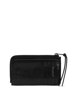 ZV Studded Vintage Patent Leather Card Holder