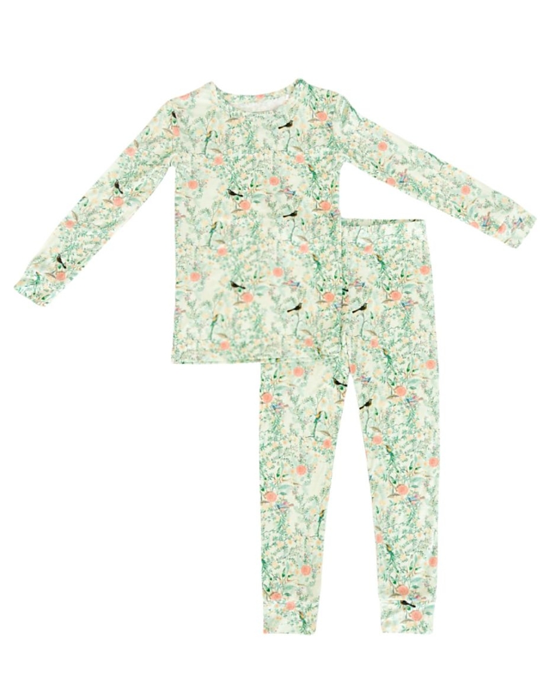 Motette Girls' Sage Blossom Pajama Set - Baby, Little Kid