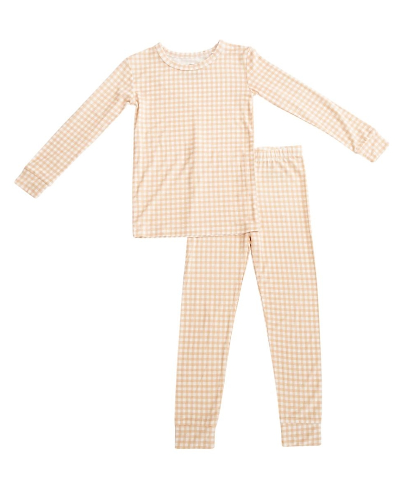 Motette Boys' Sandstone Gingham Pajama Set - Baby, Little Kid