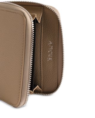 Mini Grained Leather Zip Wallet