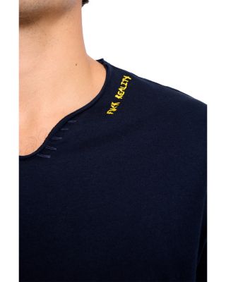 Monastir Embroidered Short Sleeve Henley Tee