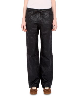 Pocha Crinkled Leather Trousers