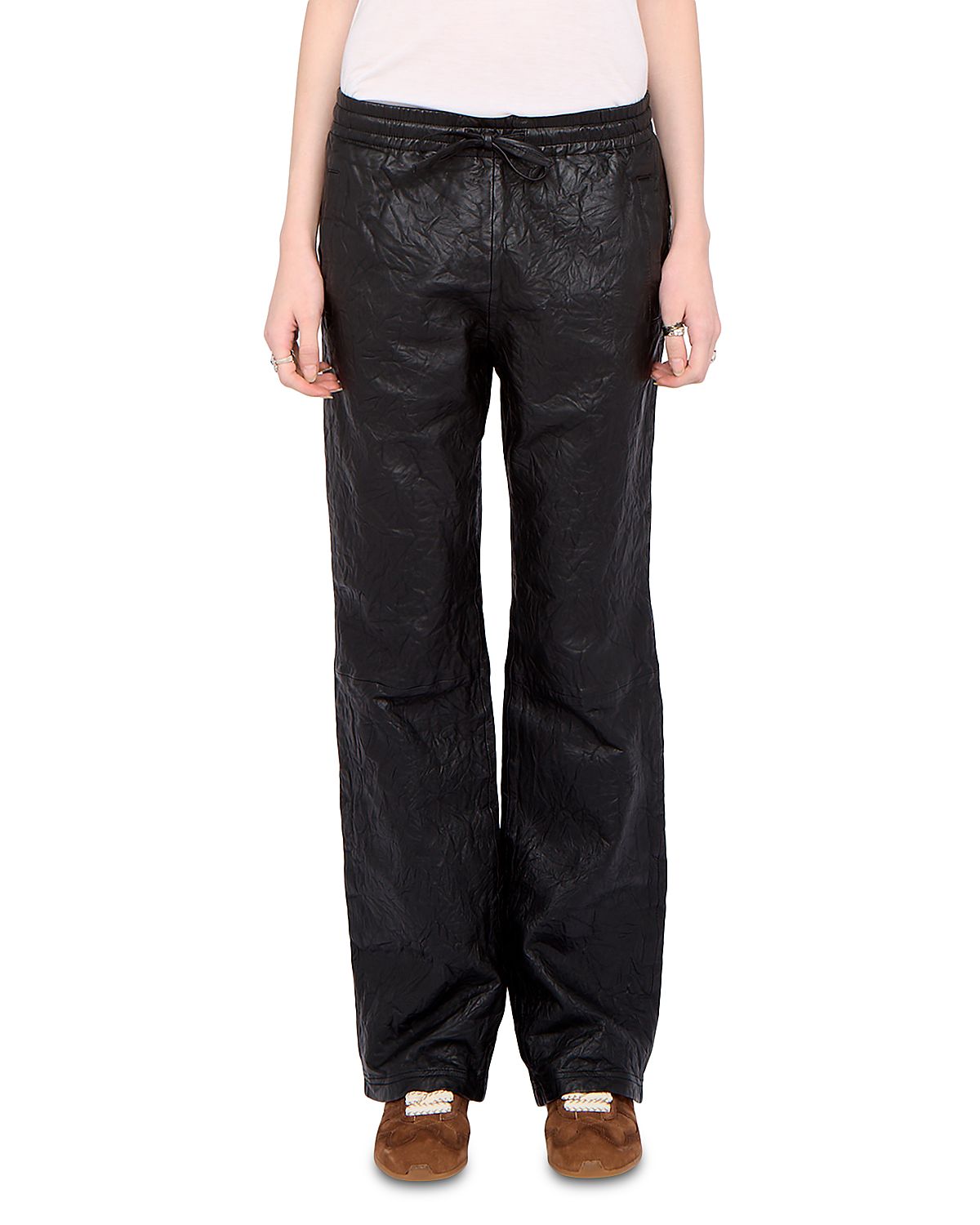 Zadig & Voltaire Pocha Crinkled Leather Trousers