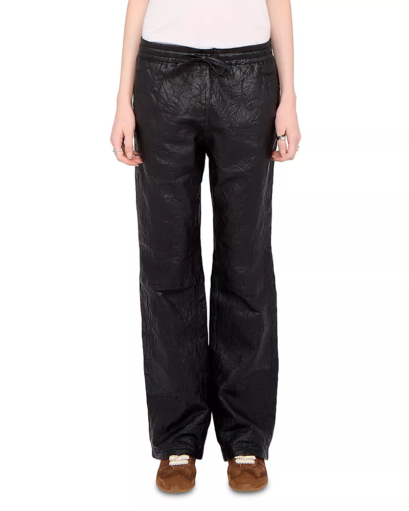 Zadig & Voltaire Pocha Crinkled Leather Trousers