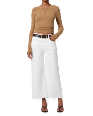 Lyra Wide Leg Cropped Jeans in Soft White
