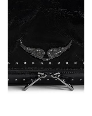 Rock Studded Vintage Patent Leather Clutch