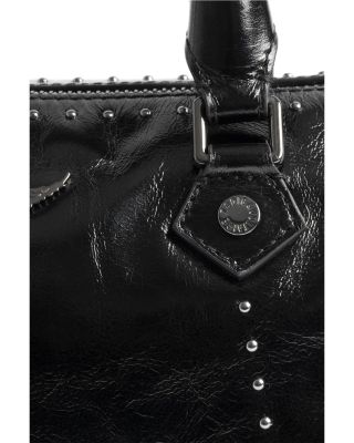 Sunny Vibe XS Studded Vintage Patent Leather Shoulder Bag