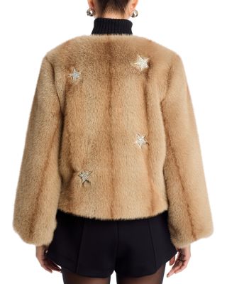 Mixed Star Faux Fur Jacket