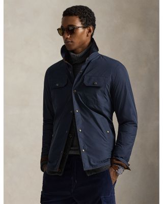 Reversible Suede Taffeta Shirt Jacket