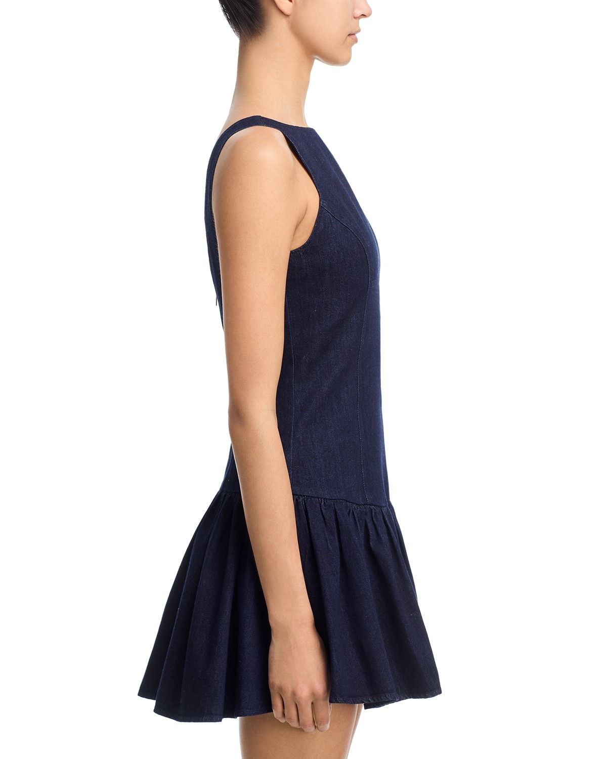 Denim Drop Waist Mini Dress - Exclusive