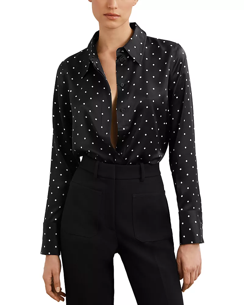 Reiss Polka Dot Silk Shirt