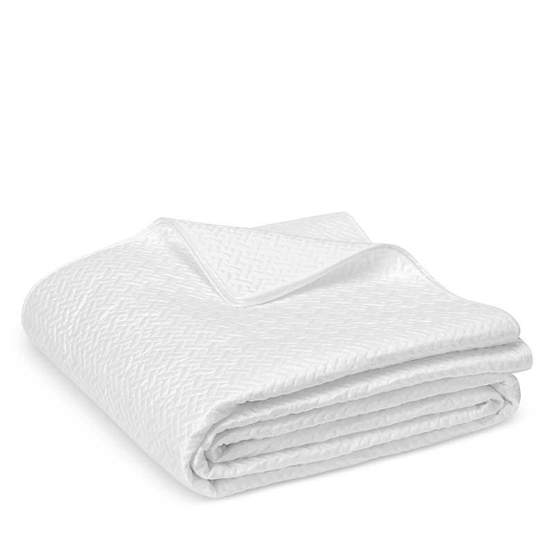 Matouk Basketweave Quilt, Full/queen In White