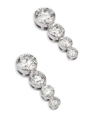 Luxe Collection Certified Lab Grown Diamond Graduated Drop Earrings in 14K White Gold, 1.5 tcw