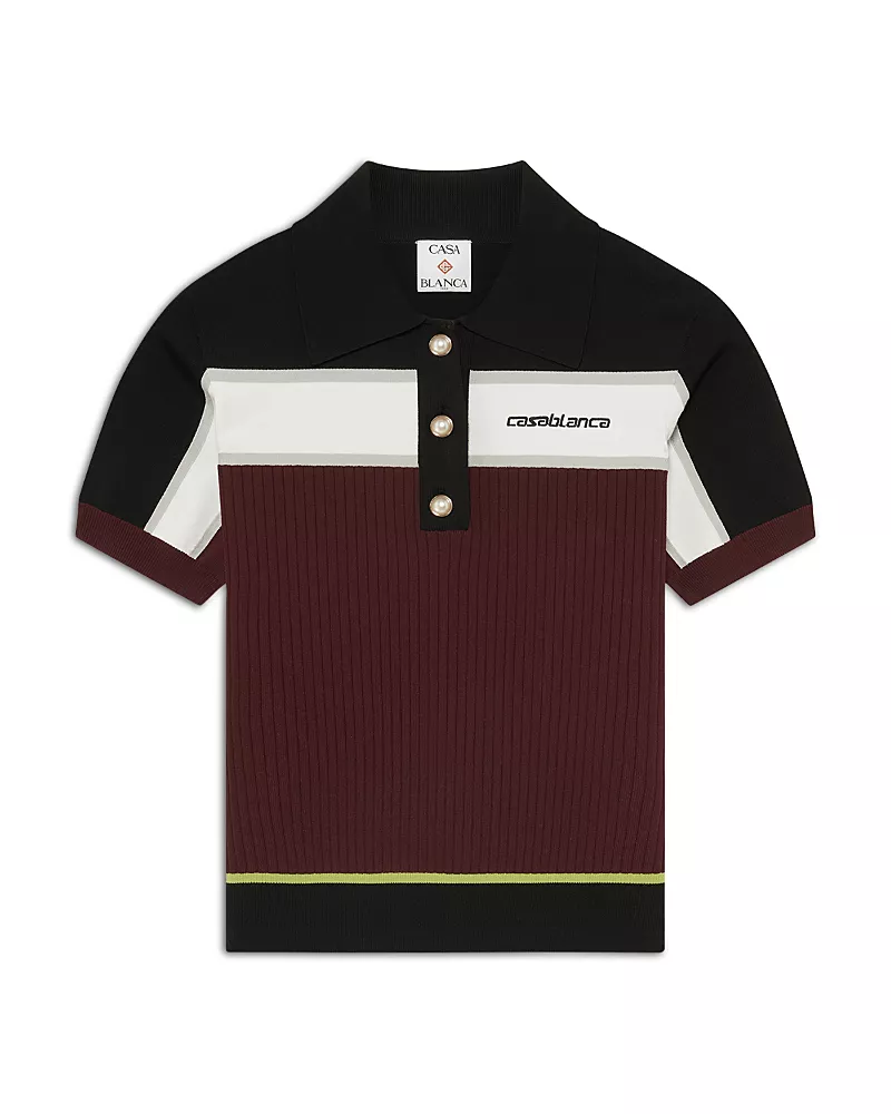 Casablanca Striped Polo Shirt
