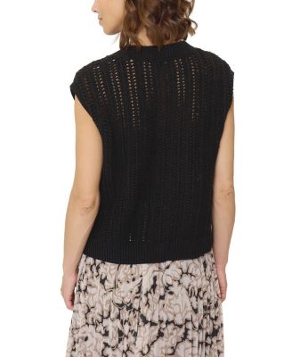 Women's Rose Sleeveless Openstitch Cardi