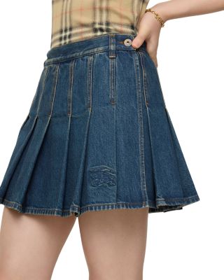 Dahlia Pleated Denim Mini Skirt