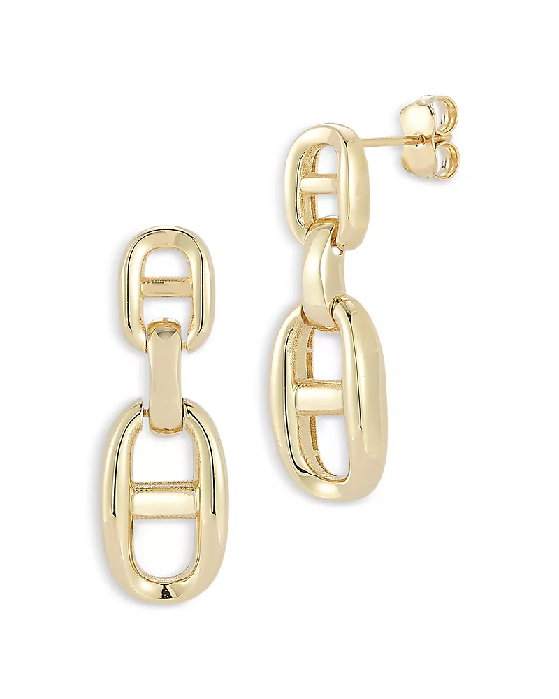 Bloomingdale's Fine Collection Mariner Link Drop Earrings in 14K Yellow Gold