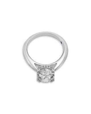 Luxe Collection Certified Lab Grown Diamond Hidden Halo  Oval Engagement Ring in Platinum, 3.15 tcw