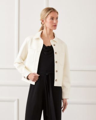 Faux Leather Cropped Jacket 