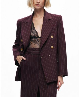 Pinstripe Double-Breasted Blazer