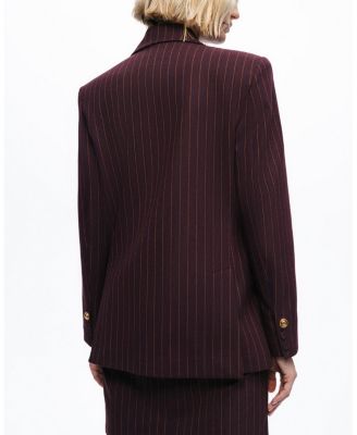 Pinstripe Double-Breasted Blazer