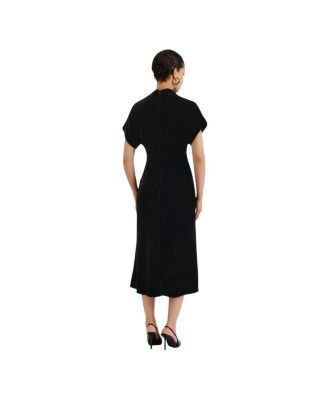 Alivia Short Sleeve Velvet Midi Dress