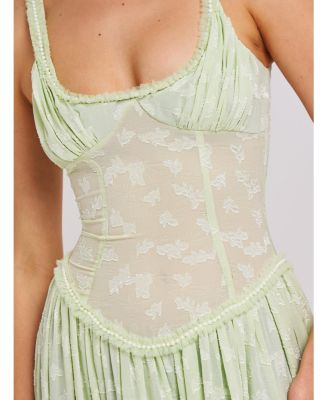  Ulissa Drop Waist Square Neck High Slit Maxi Dress