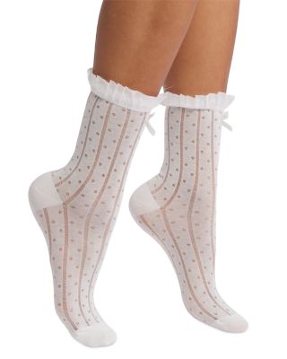 The Coquette Sheer Ribbon Socks - Set of Two