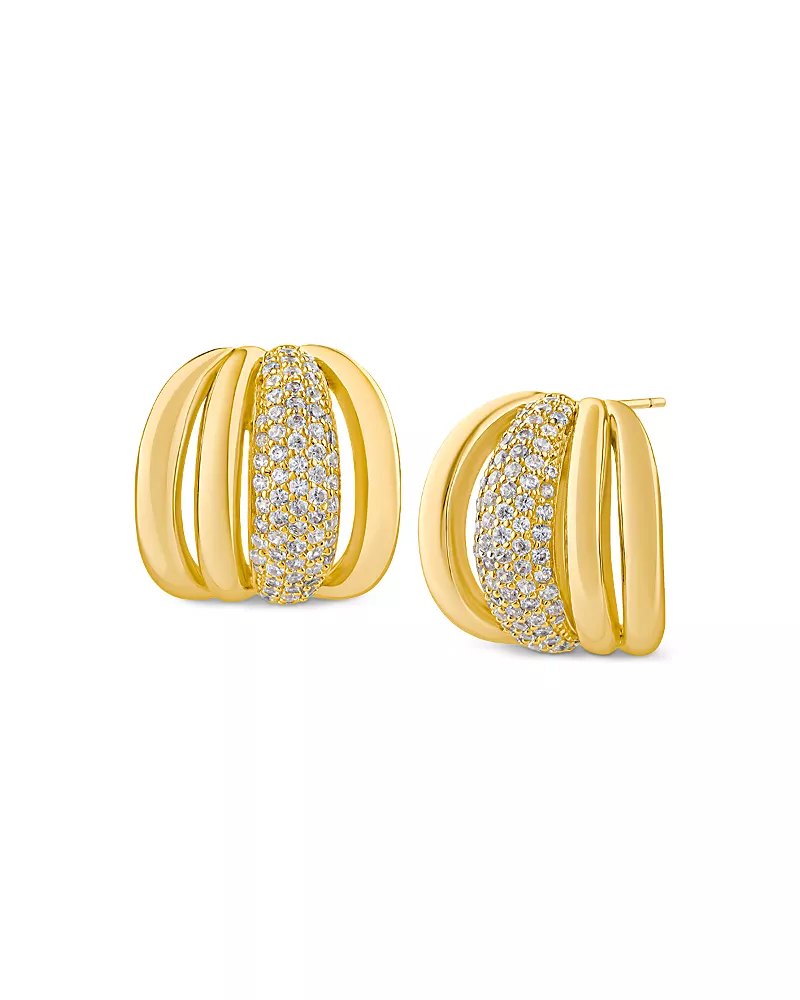 Kenneth Jay Lane Pave Cage Drop Earrings