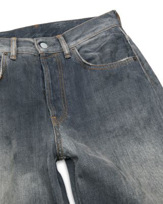 Wide Leg Paint Splatter Jeans in Black