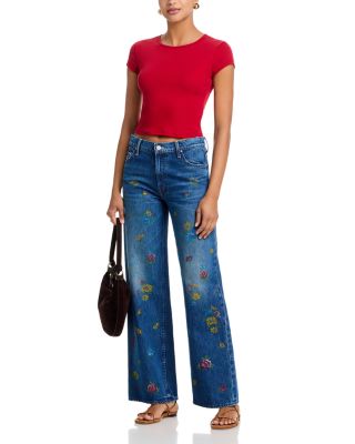 The Rerun Zip Sneak High Rise Jeans in Field of Flowers