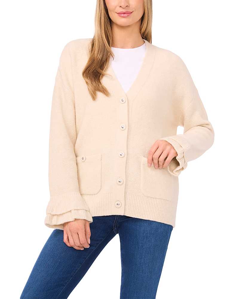 CeCe Ruffled Cuff Cardigan