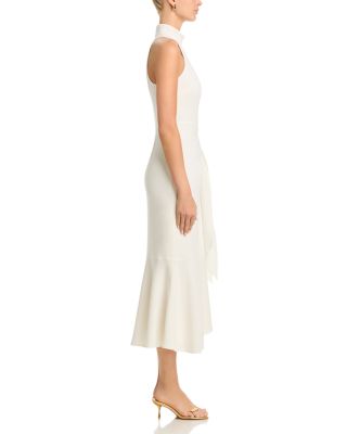 Crepe Rori Tie Waist Turtleneck Dress