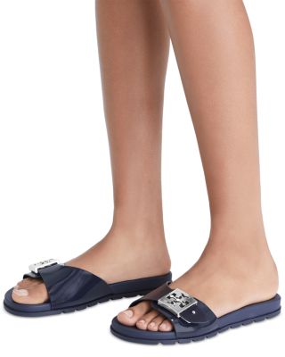 Women's Slip On Buckled Slide Sandals