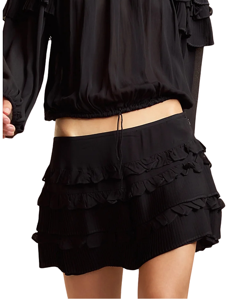 Cynthia Rowley Ruffle Pleated Micro Skirt