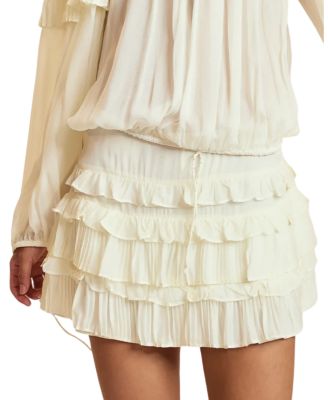 Cynthia Rowley Ruffle Pleated Micro Skirt
